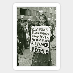 All Power to the People // Vintage Protest Sign Sticker